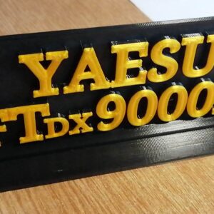 Call sign stand with two lines of text